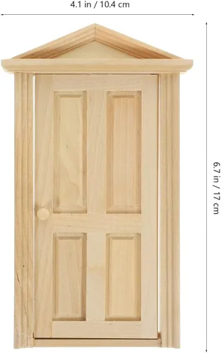 Vista 2 de Zerodeko Puerta en miniatura de madera 1 12 escala modelo de puerta de casa de muñecas con función de apertura para decoración de mini casa