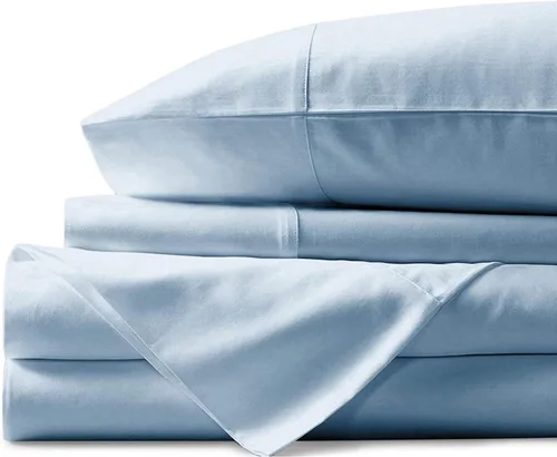 Vista 46 de Juego de cama de 5 piezas, 100% algodón egipcio de 600 hilos, fundas de almohada y sábana bajera con bolsillo extra profundo, ropa de cama suave