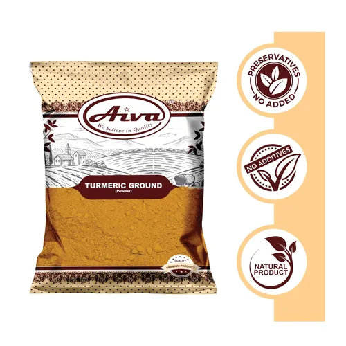 Vista 6 de Aiva - Especias en polvo de raíz de cúrcuma (5 libras a granel) Haldi con alto contenido de curcumina Sin sal, puro, vegano, origen indio