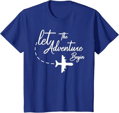 Vista 39 de Let The Adventure Begin - Camiseta inspiradora en modo de viaje en avión, Negro, S
