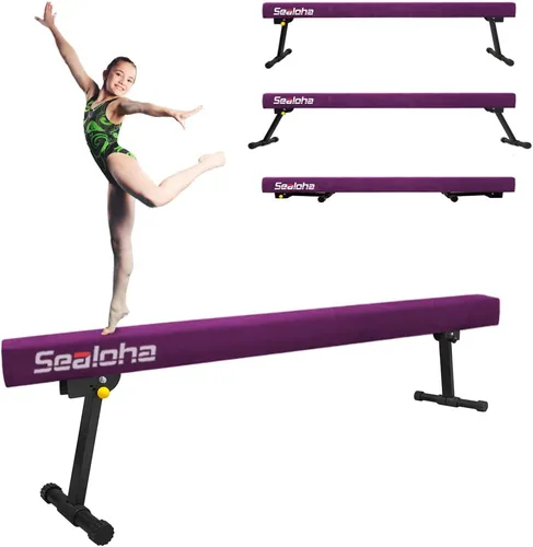 Vista 20 de GLANT - Viga de equilibrio ultrasimple ajustable y plegable de 8 pies, equipo de gimnasia de suela de piso alto y bajo, sin necesidad