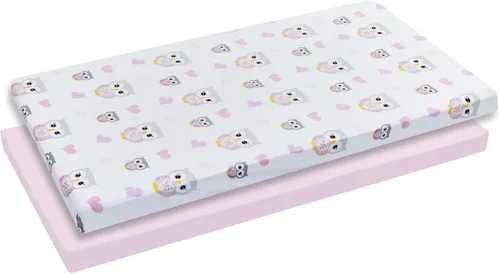 Vista 8 de EVERYDAY KIDS Paquete de 2 sábanas para cuna de bebé, juego ajustado para bebé; 100% algodón de punto de jersey, funda de colchón transpirable