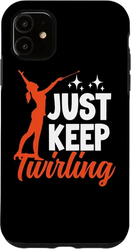 Vista 6 de Funda para iPhone 12 mini Just Keep Twirling Baton Twirler Majorette Twirl Dancer