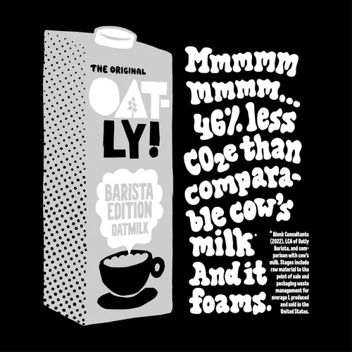 Vista 7 de Oatly Barista Edition - Leche de avena hecha para café, sin lácteos, a base de plantas, leche estable que hace la espuma perfecta