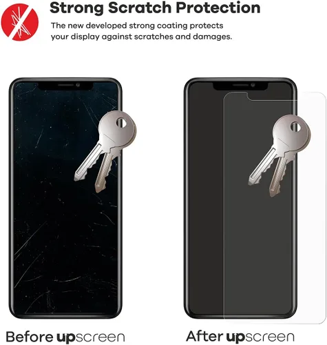 Vista 4 de upscreen Protector de pantalla de protección contra arañazos compatible con Google Pixel 6a - HD transparente, antihuellas