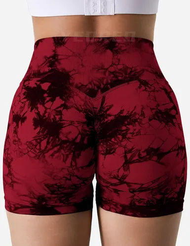 Vista 4 de YEOREO Pantalones cortos profesionales de entrenamiento para mujer, 3.6 pulgadas, pantalones cortos sin costuras, cintura alta, contorno, gimnasio