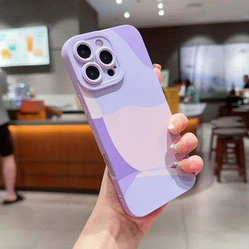 Vista 2 de Compatible con iPhone 16 Pro Max Funda, Patrón de Arte Pintado Lindo Protección Completa de Lente de Cámara Funda de Teléfono Delgada Suave