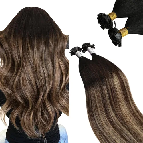 Vista 33 de Ugeat - Extensiones de cabello humano con microanillo, 14 pulgadas, extensiones de cabello Remy con microcuentas de 1 gm/hebra, 50 gms, extensiones