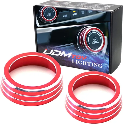 Vista 9 de Cubiertas iJDMTOY para ruedas de control climático manual, de aluminio anodizado, 2 unidades, Azul