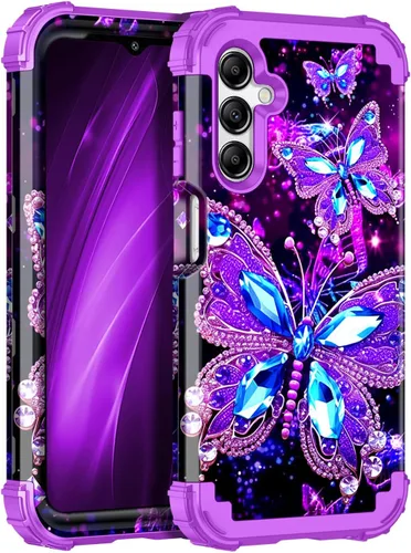 Vista 82 de Miqala Funda para Galaxy A14 5G, que brilla en la oscuridad, tres capas, resistente, a prueba de golpes, protección completa, parachoques