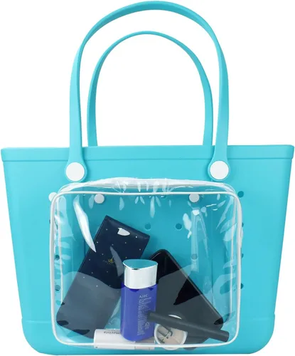 Vista 2 de Bolsa de inserción para bolsa de playa, 3 paquetes de bolsas interiores para accesorios de bolsa de playa, bolsas impermeables con cremallera