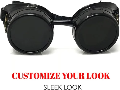 Vista 4 de Steampunk - Gafas victorianas Rave, elegantes y elegantes industriales