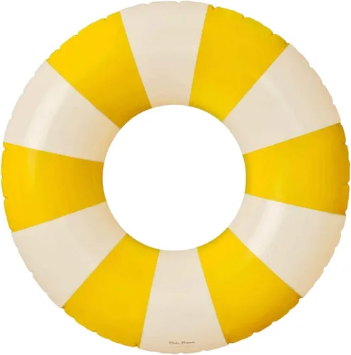 Vista 17 de Petites Pommes Flotador de piscina a rayas para niños y niños pequeños, tubo interior duradero, diseño de rayas clásico impreso a mano, dona