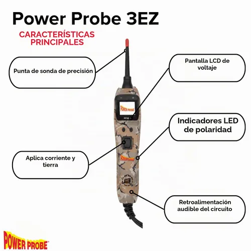 Vista 2 de Power Probe PP3EZCS Probador de Circuito con Modo de Aprendizaje y Diagnóstico para Fácil Prueba Eléctrica Automotriz y de Componentes para Sistemas