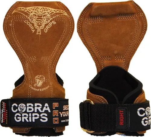 Vista 42 de Cobra Grips Weight Lifting Gloves with Adjustable Neoprene Padded Wrist Wraps - Heavy Duty Alternative to Power Lifting Hooks for Deadlifts Una goma