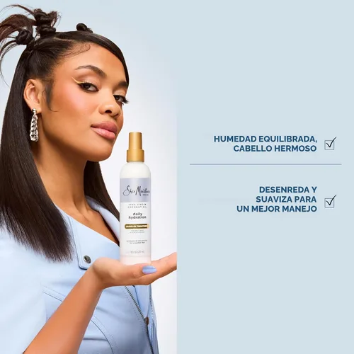 Vista 7 de Tratamiento sin enjuague de aceite de coco 100% virgen Shea Moisture, 8 onzas