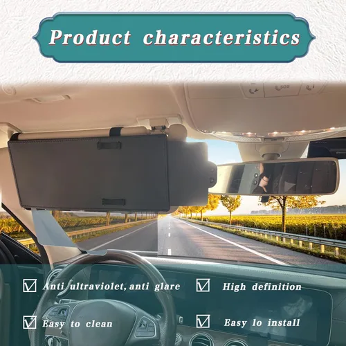 Vista 5 de Extensor de visera polarizada, visera antirreflejo para automóvil que protege del deslumbramiento solar, protección solar interior del automóvil