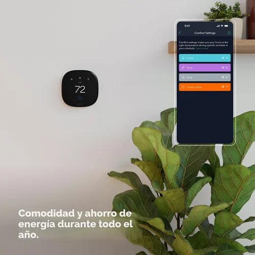 Vista 3 de ecobee Termostato inteligente mejorado, termostato Wifi programable Funciona con Siri, Alexa, Google Assistant, certificado Energy Star, Smart