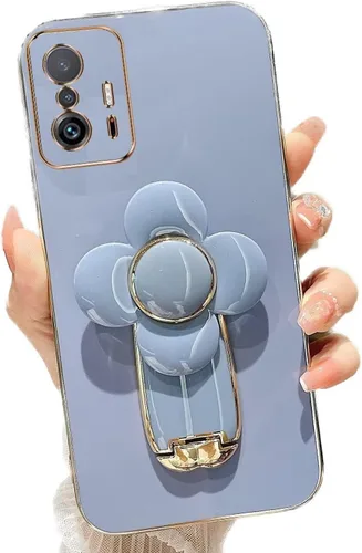 Vista 39 de Miagon - Funda con soporte para Xiaomi Redmi A1, galvanizado suave TPU protector delgado a prueba de golpes con molinete giratorio soporte de flores