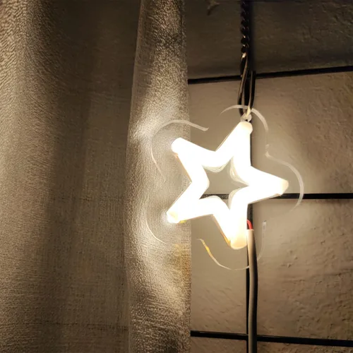 Vista 3 de Letrero de neón con USB Power Star, letrero de luz de neón personalizado para dormitorio, hogar, decoración de pared, decoración de fiesta LED