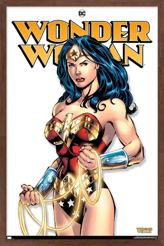 Vista 10 de Trends International DC Comics Wonder Woman - Póster de pared, 22.4 pulgadas de largo x 14.7 pulgadas, versión enmarcada de madera de granero