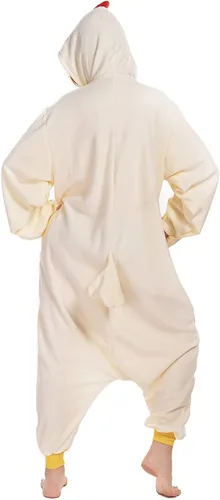 Vista 6 de CANASOUR Pijama mameluco de Halloween para adultos, pollo blanco, anime, unisex, cosplay, una pieza, anime, cosplay, disfraz de fiesta de Navidad