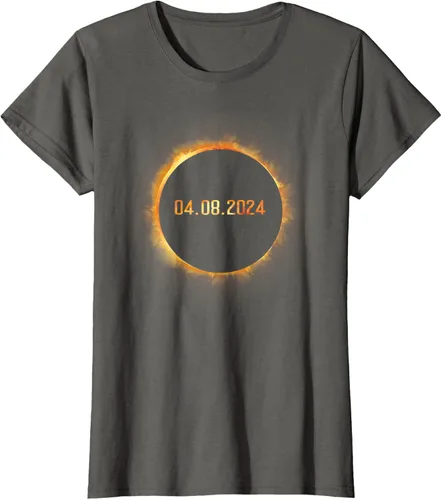 Vista 8 de Totality 04.08.24 Total Solar Eclipse 8 de abril de 2024 Eclipse Camiseta, Negro, S