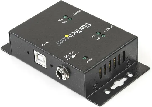 Vista 2 de StarTech ICUSB2322I - Adaptador USB a serie - 2 puertos - Montaje en pared - Clips de riel DIN - Industrial - Retención de puerto COM - FTDI - DB9