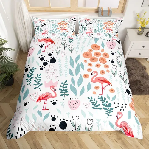 Vista 13 de Erosebridal Juego de ropa de cama individual de animales de la selva para niñas y niños, funda de edredón de elefante oso, tigre, león, safari