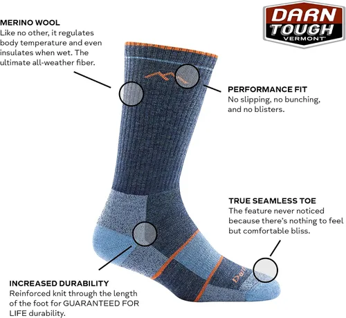 Vista 3 de Darn Tough Vermont - Calcetines de senderismo para botas con almohadilla total