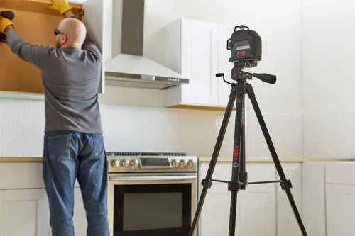 Vista 9 de BOSCH BT 150 Trípode Compacto con Altura Extensible para Uso con Láseres de Línea, Láseres de Punto y Medidores de Distancia Láser