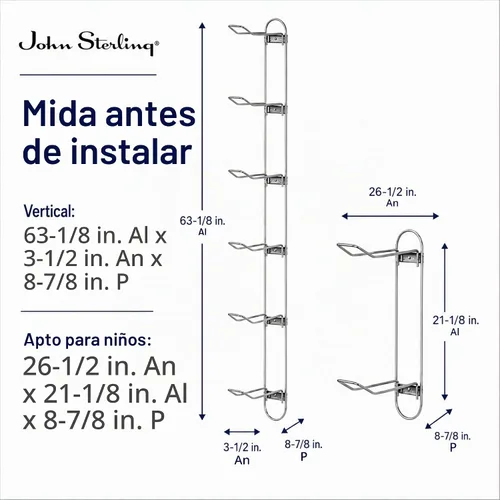 Vista 4 de Knape & Vogt Estante de bolas montado en la pared para garajes