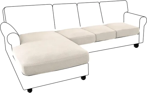 Vista 48 de Funda de sofá seccional de 3 piezas para sofá seccional en forma de L, protector elástico de muebles para sofá seccional izquierdo o derecho