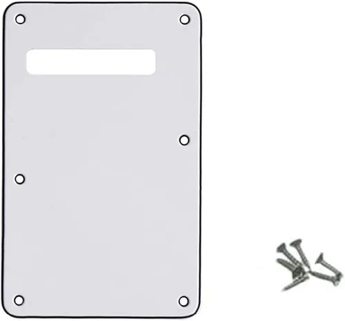 Vista 7 de ROLIZO Pickguard Tremolo - Placa trasera estándar para guitarra Stratocaster, fabricada en Estados Unidos, perla envejecida multicolor/fantasía