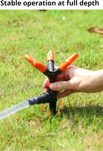 Vista 6 de Aspersor giratorio de 360° - Aspersor de césped con ángulo ajustable de 45°, sistema de riego para césped y jardines domésticos, hecho