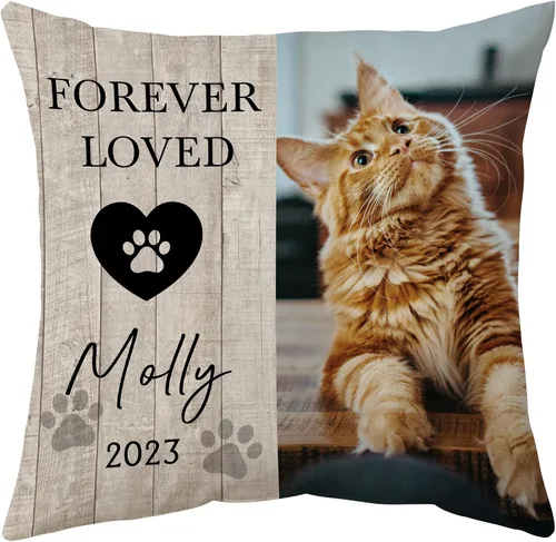 Vista 25 de Hyturtle Almohada personalizada conmemorativa de condolencia con inserción - 12"x12" impresa por ambas caras con nombre personalizado y foto