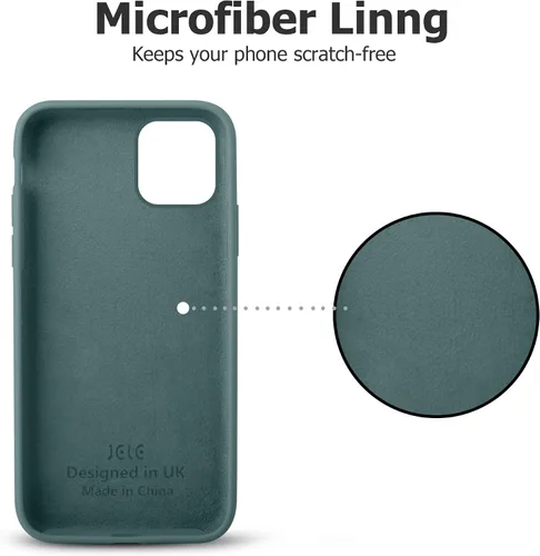 Vista 6 de JELE Funda para iPhone 11 Pro Max, funda de silicona a prueba de golpes compatible con iPhone 11 Pro Max, funda protectora de cuerpo completo Verde