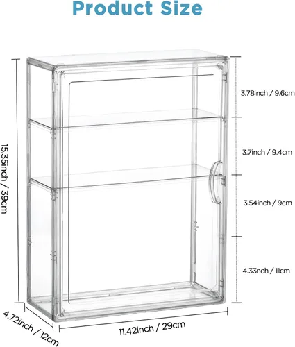 Vista 4 de HBlife Organizador de almacenamiento para biberones de bebé, soporte de pared, 3 niveles ajustables de acrílico transparente, estación