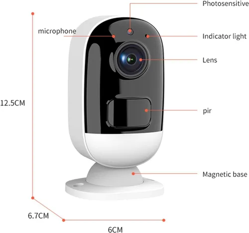 Vista 4 de Cámara IP de seguridad WiFi solar 3MP para exteriores Sin enchufe