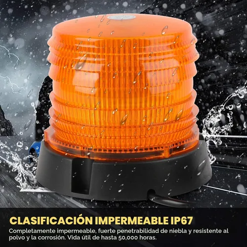 Vista 6 de ASPL Luces de Baliza Intermitente de Advertencia LED, 60 Luces LED Ámbar Intermitentes de Seguridad Estroboscópicas con Magnético y Cable Recto