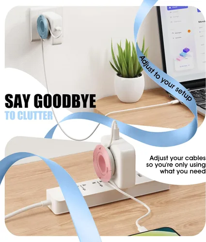 Vista 6 de Organizador de cargador plegable para cable de carga, compatible con bloque de cargador USB C, cargador de MacBook, cables de carga de PC, elementos