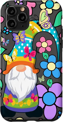 Vista 29 de Floral Daisy Flower Pattern with Butterflies Funny Gnome Case for iPhone 17