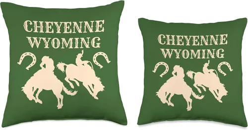 Vista 3 de Cheyenne Wyoming Bronc Competition Cheyenne Wyoming Bucking Horse Rodeo - Almohada de 16 x 16 pulgadas, multicolor