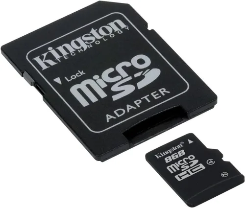 Vista 2 de Kingston Memoria flash de tarjeta MicroSDHC clase 4 de 8 GB con adaptador SD SDC4/8GB