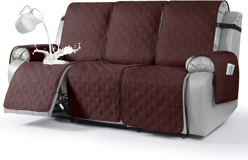 Vista 34 de VANSOFY Funda impermeable para sofá reclinable, lavable, funda para sofá reclinable de 1 pieza, protector de muebles con correas elásticas, bolsillo