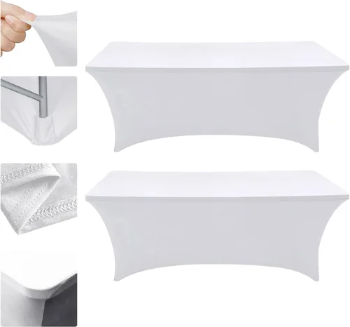 Vista 21 de Eurmax USA - Manteles rectangulares ajustables de elastano de 4 pies, mantel elástico para bodas, eventos o para decorar la mesa del patio