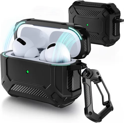 Vista 13 de Lerobo - Funda para AirPod Pro 2ª/1ª con bloqueo seguro compatible con Magsafe B-Negro