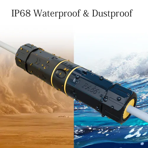 Vista 3 de FGB Acoplador RJ45 impermeable Cat7 de 10 Gbps, conector Ethernet impermeable blindado IP68, hembra a hembra, acoplador Ethernet resistente a