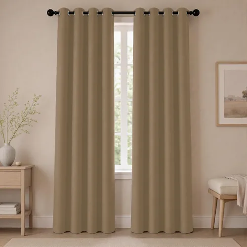 Vista 62 de Cortinas de oscurecimiento de habitación de 45 pulgadas de largo para dormitorio y sala de estar, cortinas térmicas aislantes con ojales