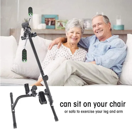 Vista 5 de Mini brazo pierna ejercicio bicicleta de ejercicio pedal plegable para ancianos discapacitados, ciclo compacto estacionario peddler máquina